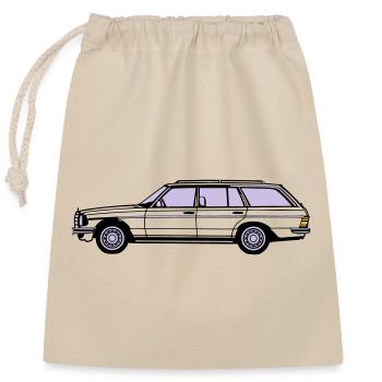 MB W123 T Model Kombi ...(25) - Verschließbarer Geschenkbeutel aus Baumwolle (25x30cm) - Natur - Vorne