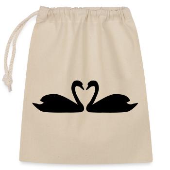Love birds. - Sac cadeau en coton avec cordon (25 x 30 cm) - nature - Devant