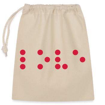 Love - in Braille - Closable cotton gift bag (25x30cm) - nature - Front