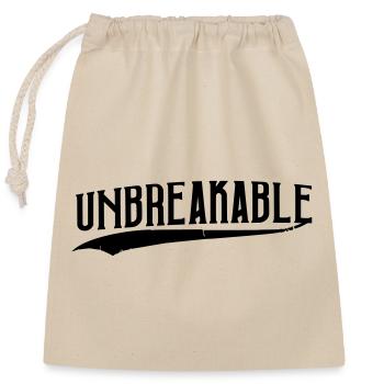 unbreakable unaufhaltsam strong Training beliebt - Verschließbarer Geschenkbeutel aus Baumwolle (25x30cm) - Natur - Vorne