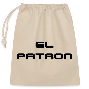 El Patron Lettering – Stylish Saying - Closable cotton gift bag (25x30cm) - nature - Front