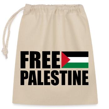 Free palestine - Closable cotton gift bag (25x30cm) - nature - Front