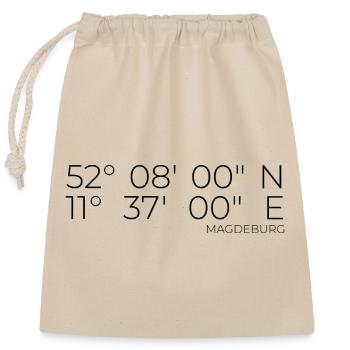 Coordonnées Magdebourg - Sac cadeau en coton avec cordon (25 x 30 cm) - nature - Devant