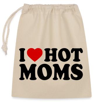I love hot moms - Verschließbarer Geschenkbeutel aus Baumwolle (25x30cm) - Natur - Vorne