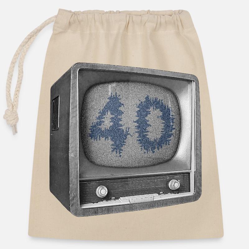 anniversaire de 40 ans - Sac cadeau en coton avec cordon (25 x 30 cm) - nature