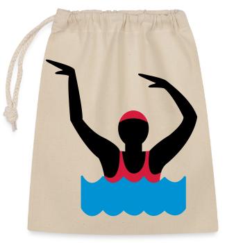 water aerobics - Closable cotton gift bag (25x30cm) - nature - Front