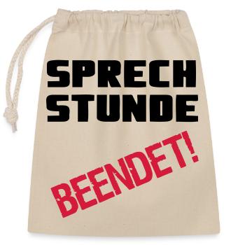 Sprechstunde beendet Medizin Spruch Geschenk - Verschließbarer Geschenkbeutel aus Baumwolle (25x30cm) - Natur - Vorne
