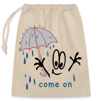 Regen Wetter Comic - Verschließbarer Geschenkbeutel aus Baumwolle (25x30cm) - Natur - Vorne