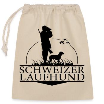 Schweizer Laufhund Jagdhunderasse Jäger Wilsigns - Verschließbarer Geschenkbeutel aus Baumwolle (25x30cm) - Natur - Vorne