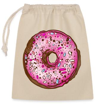 Donut - Verschließbarer Geschenkbeutel aus Baumwolle (25x30cm) - Natur - Vorne