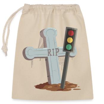 Traffic light Rest in Peace RIP - Closable cotton gift bag (25x30cm) - nature - Front