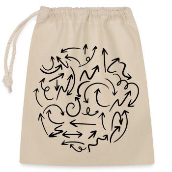 Asked me for directions - Closable cotton gift bag (25x30cm) - nature - Front