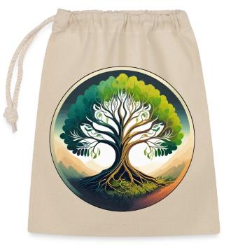 arbre de vie - Sac cadeau en coton avec cordon (25 x 30 cm) - nature - Devant