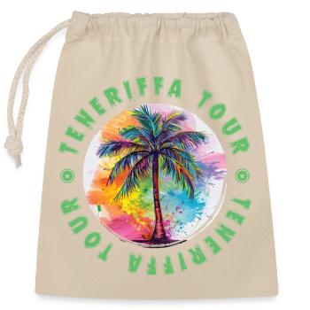 Tenerife Tour Vacances Plame Coloré - Sac cadeau en coton avec cordon (25 x 30 cm) - nature - Devant