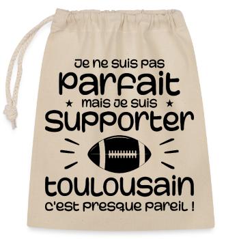 Toulon Parfait Rugby supporter - Closable cotton gift bag (25x30cm) - nature - Front