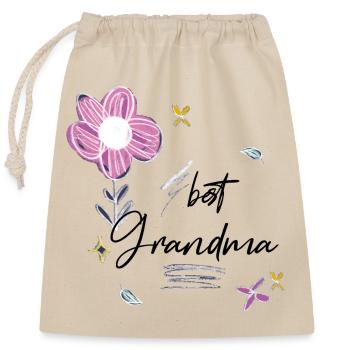 Best Grandma - Closable cotton gift bag (25x30cm) - nature - Front