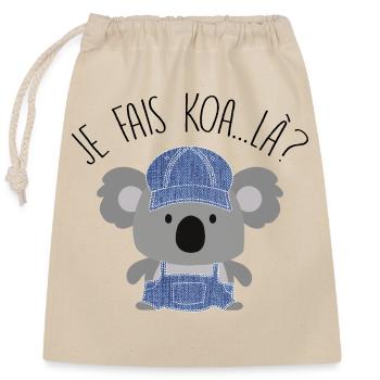 Koala Style Denim Casual - Sac cadeau en coton avec cordon (25 x 30 cm) - nature - Devant