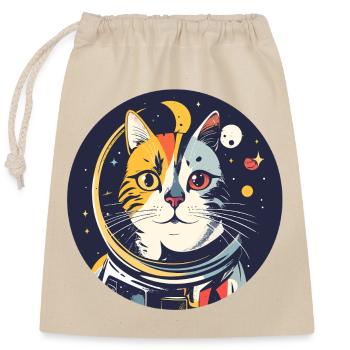 Cats Cosmos Astronaute Portrait du chat spatial - Sac cadeau en coton avec cordon (25 x 30 cm) - nature - Devant