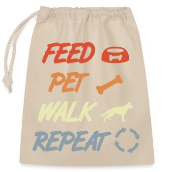 Feeding, petting, performing, repeating - Closable cotton gift bag (25x30cm) - nature - Front