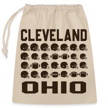 Muster der Cleveland Ohio Footballhelme - Verschließbarer Geschenkbeutel aus Baumwolle (25x30cm) - Natur - Vorne