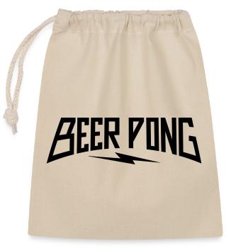 Beer Pong Lightning - Verschließbarer Geschenkbeutel aus Baumwolle (25x30cm) - Natur - Vorne