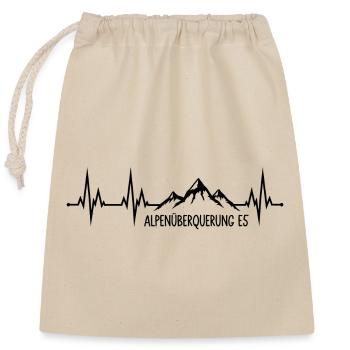 Alpenüberquerung E5 - Verschließbarer Geschenkbeutel aus Baumwolle (25x30cm) - Natur - Vorne