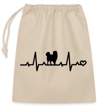 Australian Shepherd Aussie Love Heart Rate ECG - Closable cotton gift bag (25x30cm) - nature - Front
