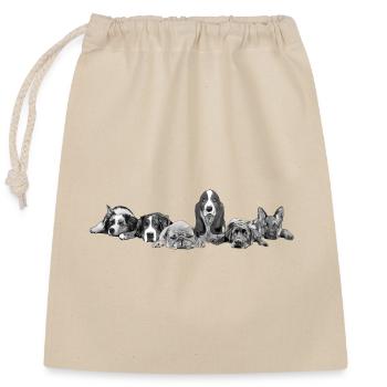 Canine - Sac cadeau en coton avec cordon (25 x 30 cm) - nature - Devant