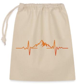 heartbeat mountains mountain range - Closable cotton gift bag (25x30cm) - nature - Front