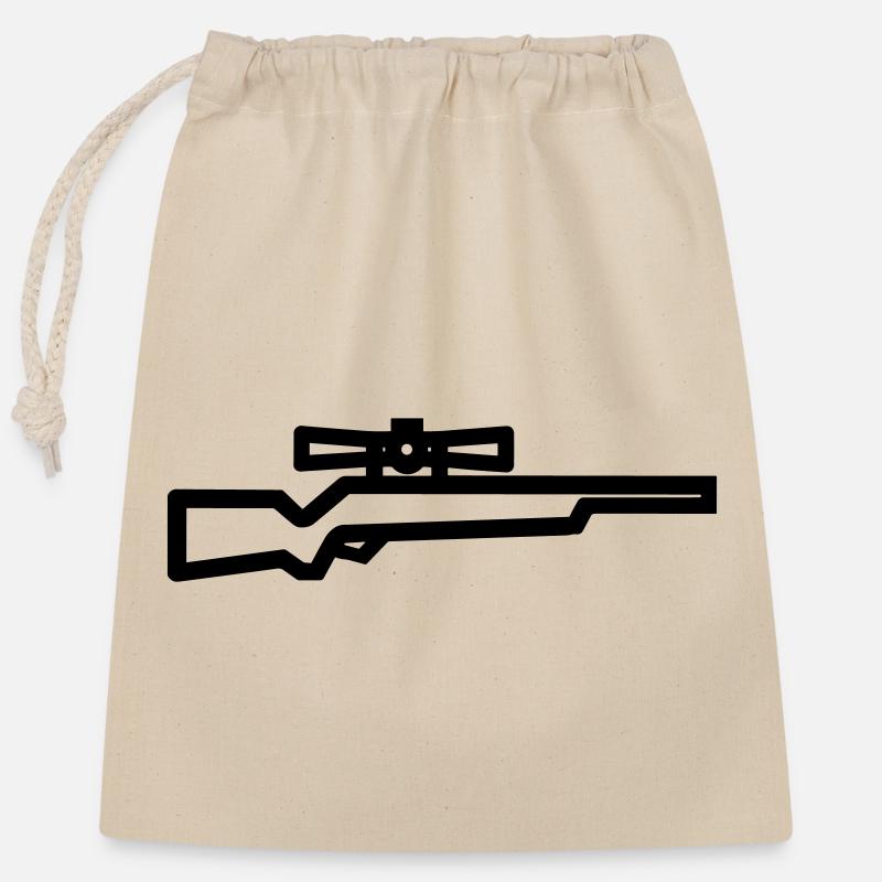 Scharfschütze - Verschließbarer Geschenkbeutel aus Baumwolle (25x30cm) - Natur