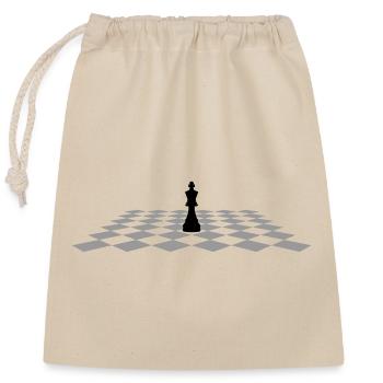 Schach König auf Schachbrett - Verschließbarer Geschenkbeutel aus Baumwolle (25x30cm) - Natur - Vorne