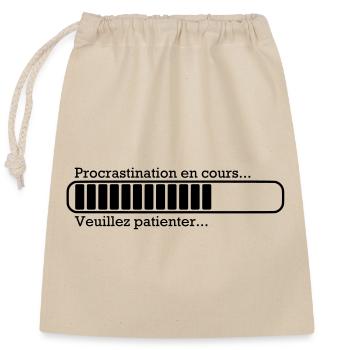 Procrastination en cours... - Sac cadeau en coton avec cordon (25 x 30 cm) - nature - Devant