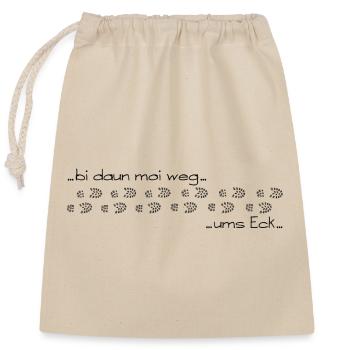 bi daun moi away around the corner - I'm then away around the corner - Closable cotton gift bag (25x30cm) - nature - Front