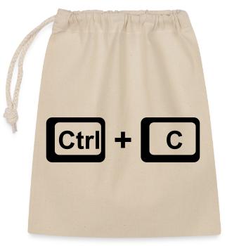 CTRL+C / Parents Gift for Father's Day /Mother's Day - Closable cotton gift bag (25x30cm) - nature - Front