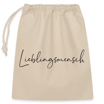 Favorite Person / Handwriting Design - Closable cotton gift bag (25x30cm) - nature - Front