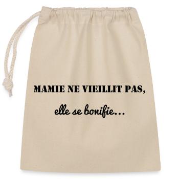GRANNY. MAMMA. GRANDMOTHER. MOTHER'S DAY. PARTY - Closable cotton gift bag (25x30cm) - nature - Front