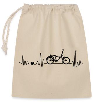 BMX Bike Heartbeat pour les cyclistes de BMX - Sac cadeau en coton avec cordon (25 x 30 cm) - nature - Devant