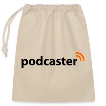Podcaster | Funk | Wlan - Closable cotton gift bag (25x30cm) - nature - Front