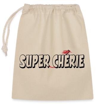 SUPER-DARLING - Closable cotton gift bag (25x30cm) - nature - Front
