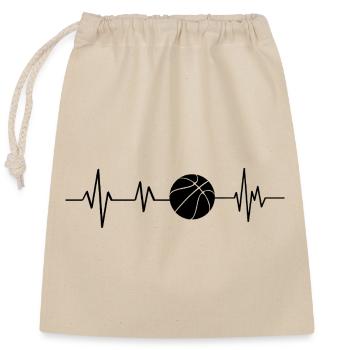 Heartbeat basketball - Closable cotton gift bag (25x30cm) - nature - Front