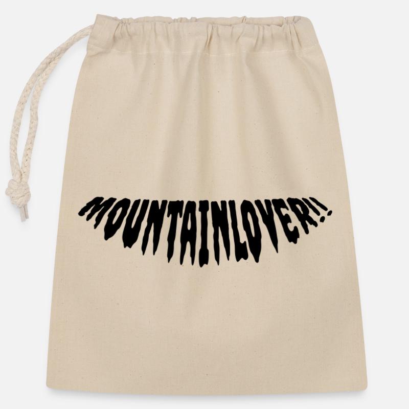 Mountainlover - Closable cotton gift bag (25x30cm) - nature
