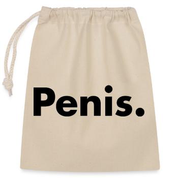 Penis - Verschließbarer Geschenkbeutel aus Baumwolle (25x30cm) - Natur - Vorne