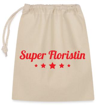 Super Florist woman profession passion - Closable cotton gift bag (25x30cm) - nature - Front