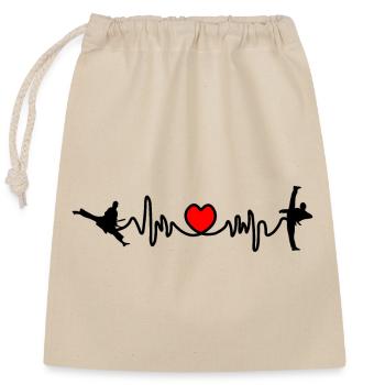 Karaté cardio avec coups de pied de karaté - Sac cadeau en coton avec cordon (25 x 30 cm) - nature - Devant