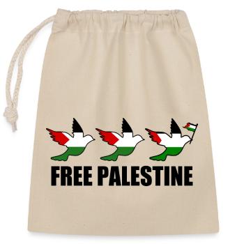 Free palestine - Sac cadeau en coton avec cordon (25 x 30 cm) - nature - Devant