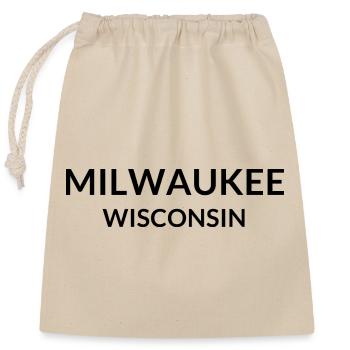 Milwaukee Wisconsin USA - Verschließbarer Geschenkbeutel aus Baumwolle (25x30cm) - Natur - Vorne