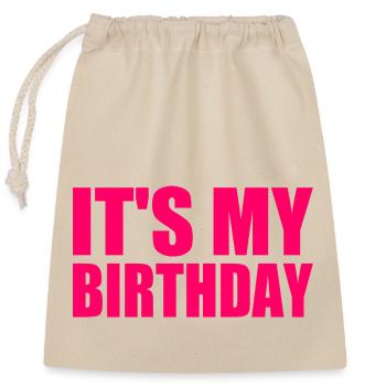 It's my birthday - Sac cadeau en coton avec cordon (25 x 30 cm) - nature - Devant