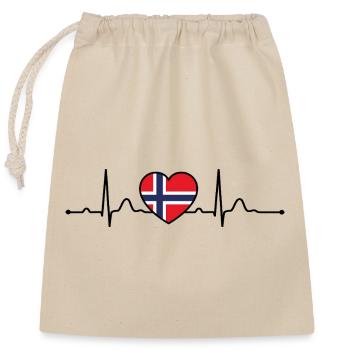 Norway Heartline Heartbeat Scandinavia Holidays - Closable cotton gift bag (25x30cm) - nature - Front