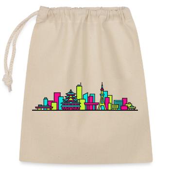 Nagoya City Skyline Castle TV Tower Art - Closable cotton gift bag (25x30cm) - nature - Front