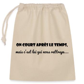 MESSAGE. CITATIONS. HUMOUR. CITATIONS DRÔLES.  - Sac cadeau en coton avec cordon (25 x 30 cm) - nature - Devant